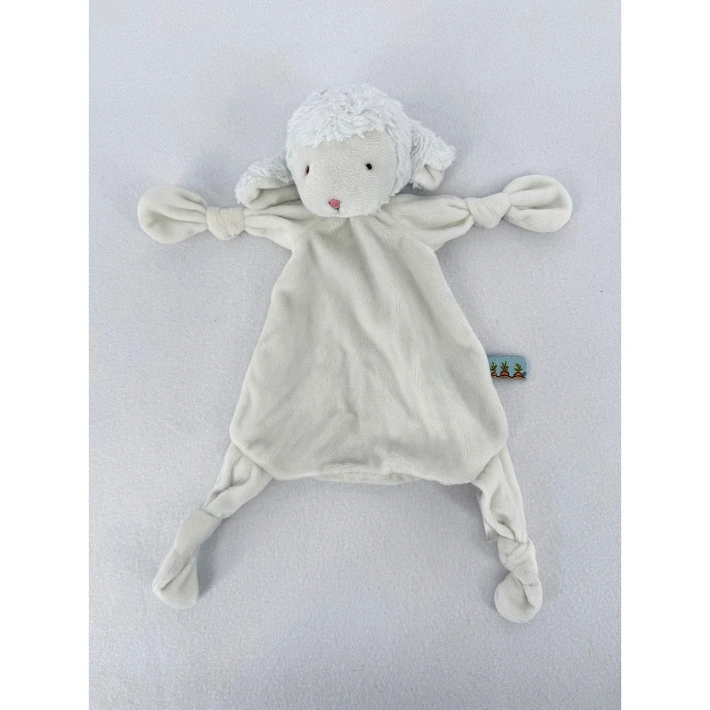 Bunnies By The Bay Lamb Lovey Security Blanket Infant OS White Plush Buddy